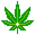 Marijuana leaf pattern. Pixel marijuana image.