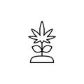 marijuana, plant icon. Simple thin line, outline  of Marijuana icons for UI and UX, website or mobile application Royalty Free Stock Photo