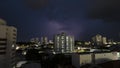 Rain clouds loaded with lightning and lightning arrive in the city of MariÂ­lia, Royalty Free Stock Photo