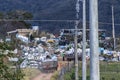 Truck in an area for the disposal of rubble in the district of Avenca, municipality of Marilia Royalty Free Stock Photo