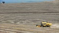 New Holland combine at the soybean mechanized harvest