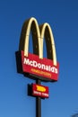 Totem with the logo of the Mc Donalds fast food chain in the municipality of Marilia,