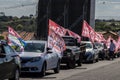 The ex-president Luiz Inacio Lula da Silva voters organize a motorcade through the city of Marilia Royalty Free Stock Photo