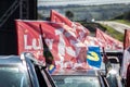 The ex-president Luiz Inacio Lula da Silva voters organize a motorcade through the city of Marilia Royalty Free Stock Photo