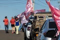 The ex-president Luiz Inacio Lula da Silva voters organize a motorcade through the city of Marilia Royalty Free Stock Photo