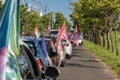 The ex-president Luiz Inacio Lula da Silva voters organize a motorcade