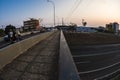 Vehicle traffic on the highway and on the bridge that crosses the road in the city of Marilia, Sao Paulo state Royalty Free Stock Photo