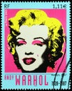 Marilyn by Andy Warhol Stamp Royalty Free Stock Photo