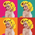 Marilyn Monroe Colored Vector Illustration Pop Art Style Andy Warhol