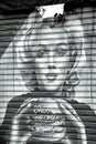 Marilyn Monroe, drawing of a garage Royalty Free Stock Photo