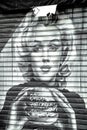 Marilyn Monroe, drawing of a garage Royalty Free Stock Photo