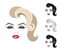 Marilyn Monroe. graphic portrait, logo, sign, icon, emblem, symbol.