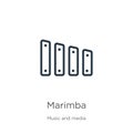 Marimba icon. Thin linear marimba outline icon isolated on white background from music collection. Line vector sign, symbol for