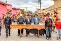 Marimba musicians & traditional folk dancers in street, Guatemala