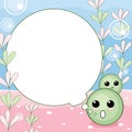 Marimo with bubble frame on background. Royalty Free Stock Photo