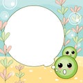 Marimo with bubble frame. Royalty Free Stock Photo