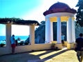 Marimurtra Botanical Garden in Blanes, Catalonia, Spain. Nature, architecture and tourism