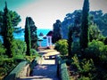 Marimurtra Botanical Garden in Blanes, Catalonia, Spain. Nature, architecture and tourism