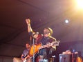 Toots and the Maytals pumps fist in the air on stage at the Marin County Fair Royalty Free Stock Photo