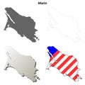 Marin County, California outline map set