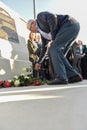 Marin, Spain. Feb 17Th, 2023. Inauguration the commemorative plaque of the peopple died in the wreck of the Spanish boat