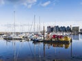 Marina at Amble, Northumberland, UK with copy space Royalty Free Stock Photo