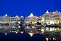 Marina area at night, Benalmadena, Spain.