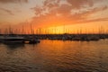 The Marina Ashkelon on sunset, Israel Royalty Free Stock Photo