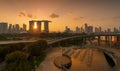 Marina Barrage. Downtown Singapore city in Marina Bay area. Royalty Free Stock Photo