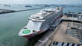 The Marina Bay Cruise Centre Terminal where Luxury Cruise Ships are Docking