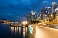 Marina Bay Downtown Financial Centre Skyline during Sunset Royalty Free Stock Photo