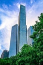 Skyline of Singapore at Marina Bay during sunset. Marina Bay Financial Centre is located in the Downtown Core of Singapore. Royalty Free Stock Photo