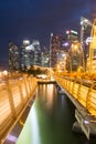 Marina Bay Financial Centre Towers With Parallel Bridges Royalty Free Stock Photo