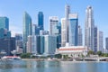 Marina Bay and Financial district with skyscrapers office business building, Singapore Royalty Free Stock Photo