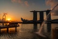 Marina Bay and Gardens at night sunriseViews around Singapore , Asia