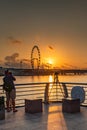 Marina Bay and Gardens at night sunrise Views around Singapore , Asia