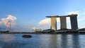Marina Bay Sands Hotel and ferris wheel, Singapore Royalty Free Stock Photo