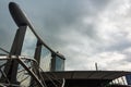 Marina Bay Sands and Helix Bridge Royalty Free Stock Photo
