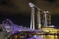 Marina Bay Sands, and Helix Bridge Royalty Free Stock Photo