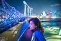 Marina Bay Sands and Helix bridge Royalty Free Stock Photo