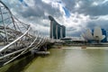The Marina Bay Sands hotel and Helix Bridge, Singapore Royalty Free Stock Photo