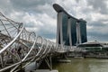 The Marina Bay Sands hotel and Helix Bridge, Singapore Royalty Free Stock Photo