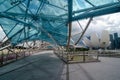 The Marina Bay Sands hotel and Helix Bridge, Singapore Royalty Free Stock Photo