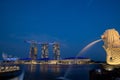 Marina Bay Sands Singapore landscape by night. Royalty Free Stock Photo