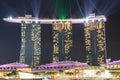 Marina Bay Sands hotel with light and laser show in Singapore Royalty Free Stock Photo