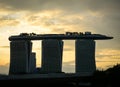 Marina Bay Sands Hotel at sunset in Singapore Royalty Free Stock Photo