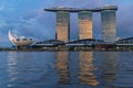 Marina Bay Sands Hotel at sunset Royalty Free Stock Photo