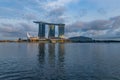 Marina Bay Sands Hotel at sunset Royalty Free Stock Photo