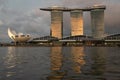 Marina Bay Sands Hotel at sunset Royalty Free Stock Photo