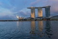 Marina Bay Sands Hotel at sunset Royalty Free Stock Photo